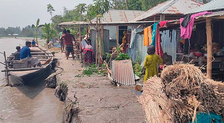 তিস্তায় পানি কমলেও দেখা দিয়েছে ভাঙন