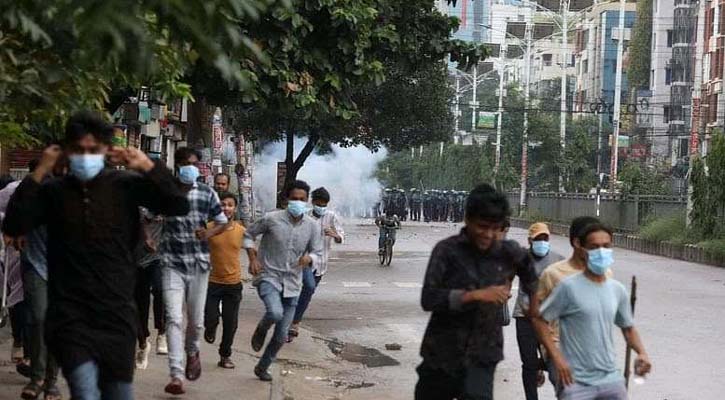 উত্তরায় সংঘর্ষ, সাউন্ড গ্রেনেড-টিয়ারশেল নিক্ষেপ