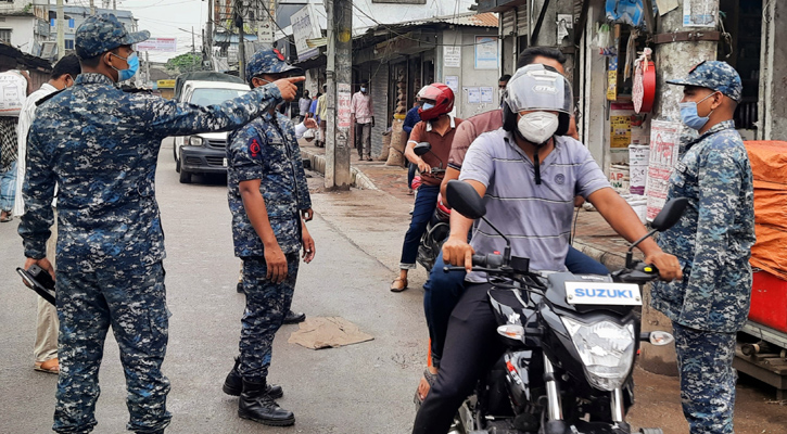 লকডাউন না মানায় ২৮৭ জনের জরিমানা