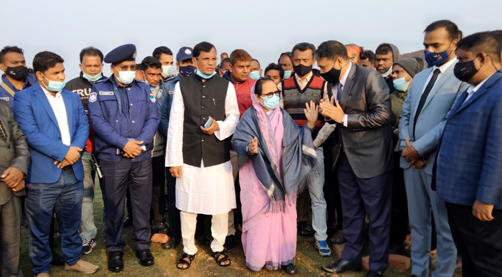 রামপালে আশ্রয়ণ প্রকল্পের কাজ পরিদর্শনে উপমন্ত্রী নাহার